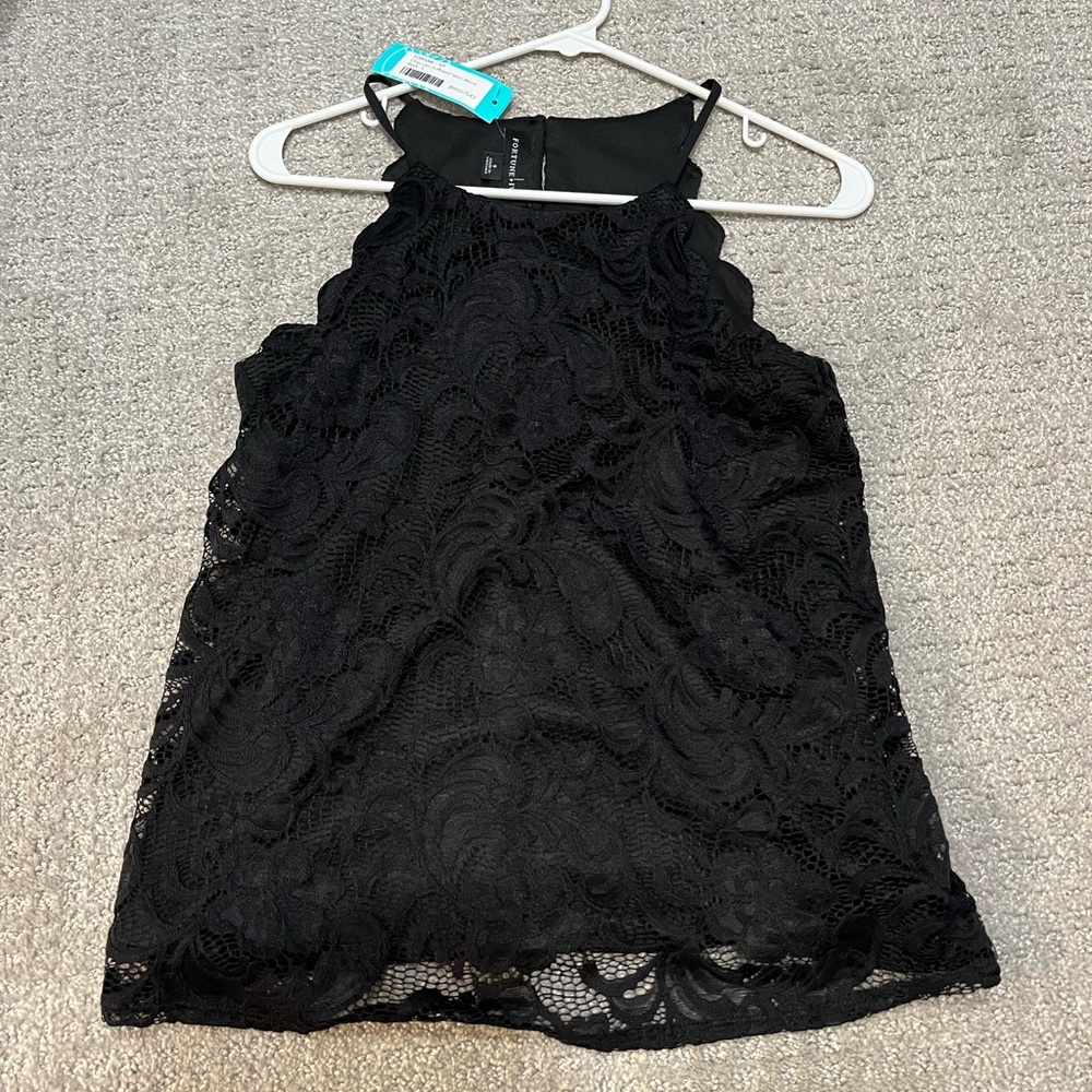 Fortune + Ivy Chiya Lace Halter Blouse